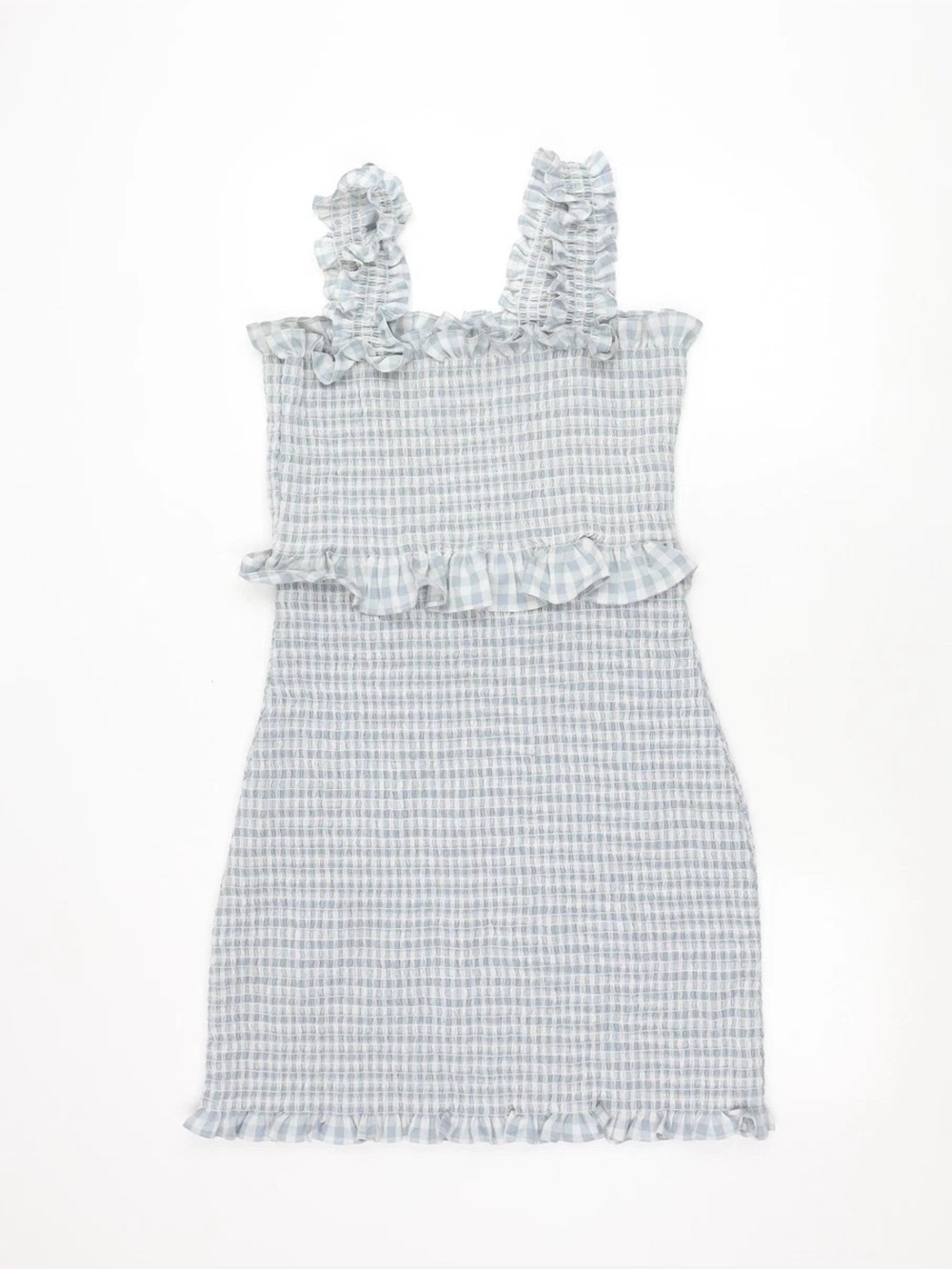 Shirred gingham sundress